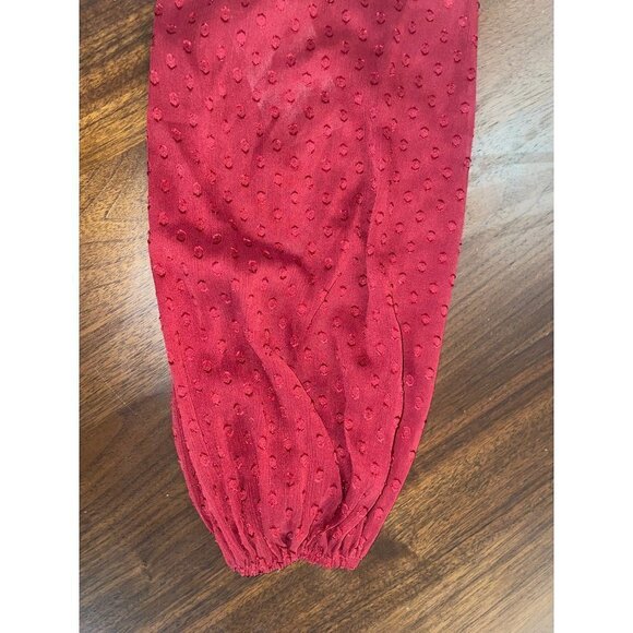 Tularosa Claudia Long Sleeve Romper in Deep Red XXSmall New - Picture 8 of 12